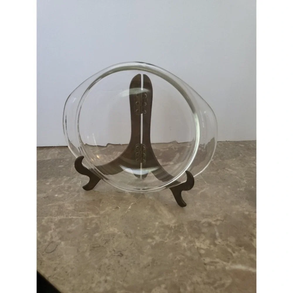 Pyrex clear 1 quart Glass Lid Replacements 683-C 12 Tab Handles Round Top 7.5 In
